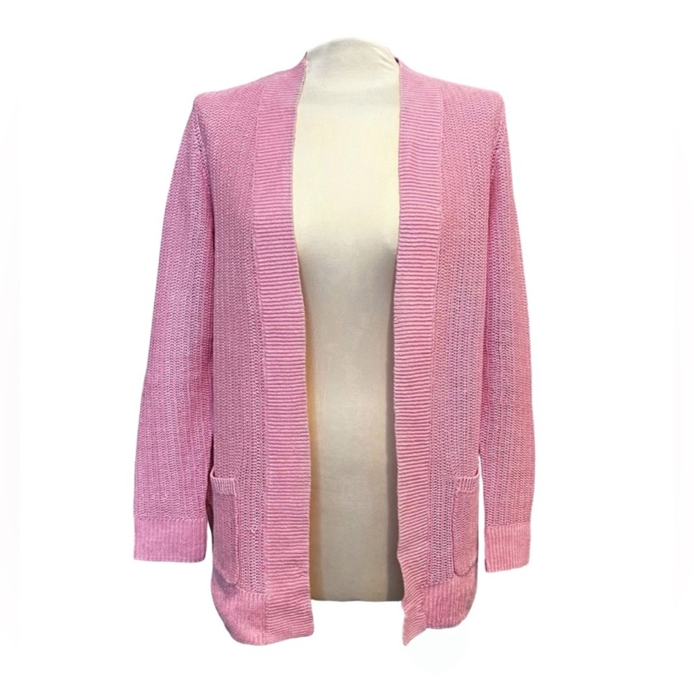 Talbots linen cardigan mid-length sweater women’s size Small Petite SP